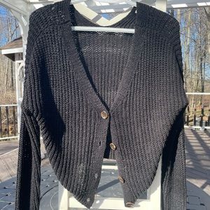 Black knit cardigan